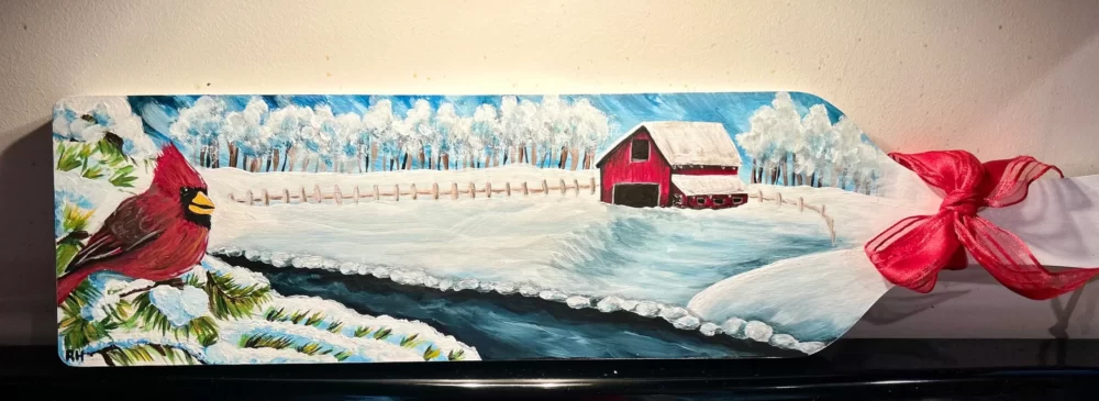 Winter Hand Painted Decorate Cutting Board