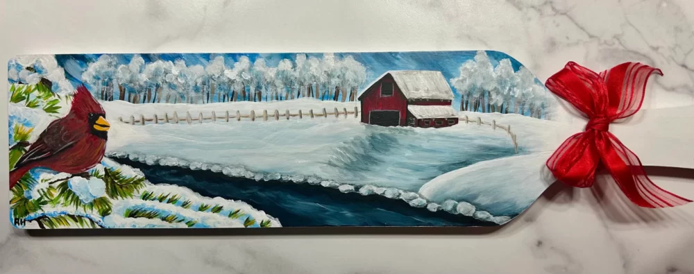 Winter Hand Painted Decorate Cutting Board - Image 4