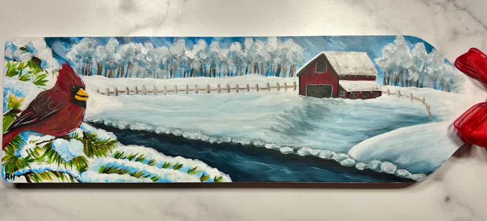 Winter Hand Painted Decorate Cutting Board - Image 3