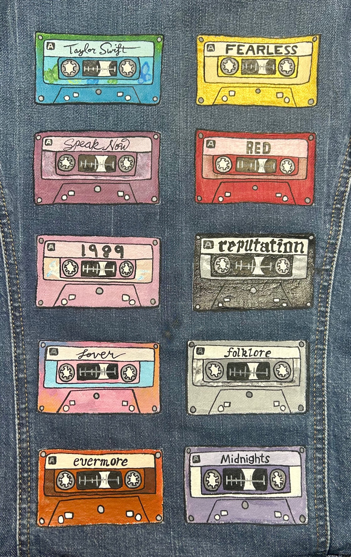 Hand Painted Taylor Swift Denim Jacket - Image 4